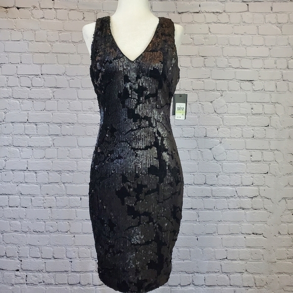 𝅺GUESS V Neck Sleeveless Sheeth Dress sz. 4 NWT - Picture 5 of 11